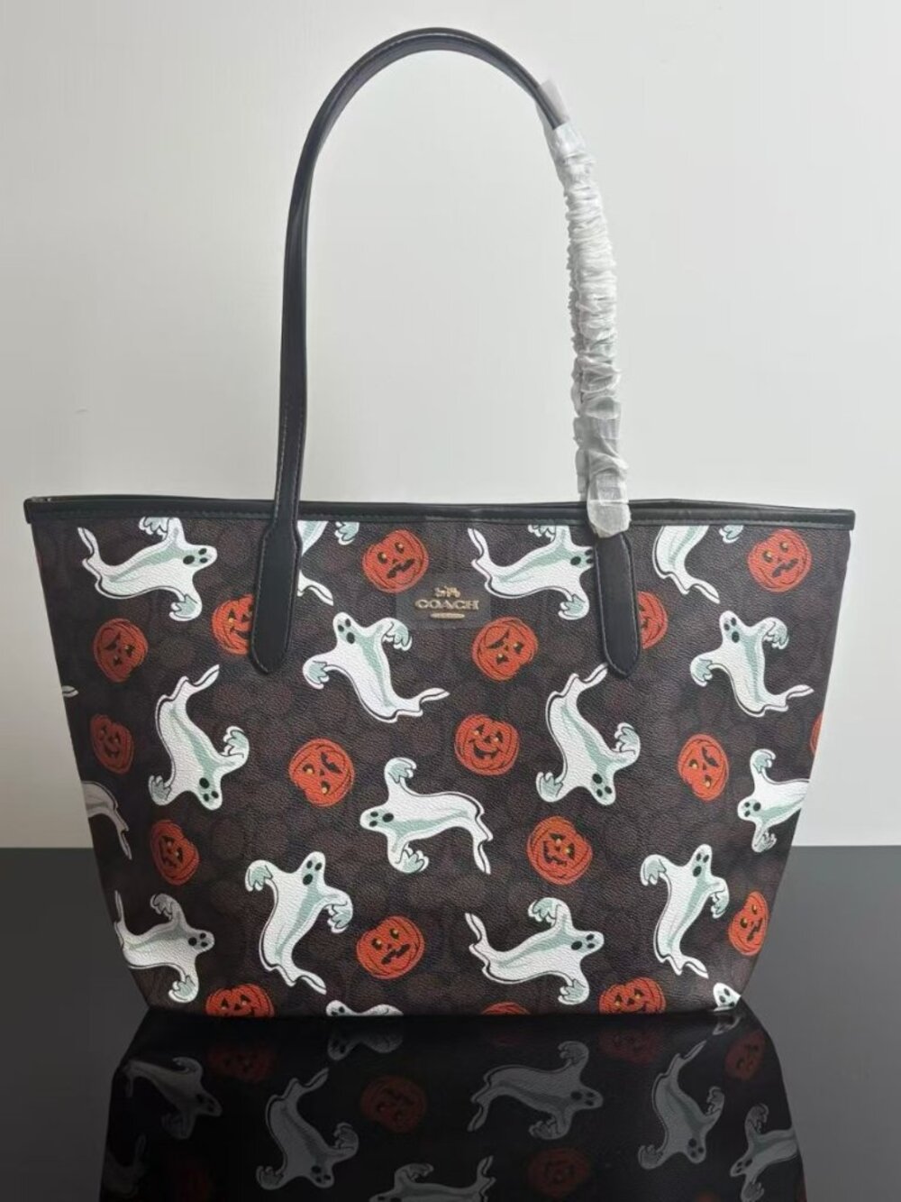 Coach Halloween Limited Edition Ghost Pumpkin Signature Tote Bag